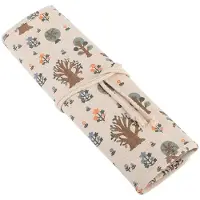 OEM Federmäppchen aus Canvas, 20 Fächer, Retro-Blumenmuster, gelb