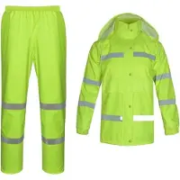 Markenlos Regenanzug Uni hochsichtbar, wasserdicht, gelb, Polyester