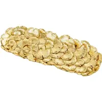OEM Rechteckiger Harz-Tisch mit goldenen Blättern, 23 x 55 x 6 cm