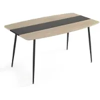 OEM Esstisch 150x85 cm, Eiche, Glas, Metall, für 4-6 Personen