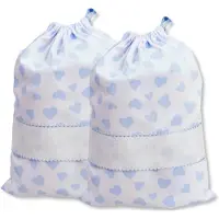 OEM Sticktäschchen-Set 2er-Pack, Baumwoll-Piqué, 27x35 cm, himmelblau