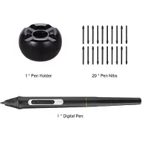 Gistuch BOSTO Digitaler Stift, 8192 Druckstufen, batterieloser Stylus mit 20 Nips-Halter für BT-16HDT/BT-16HDK/BT-16HD/BT-22U MINI/BT-22UX Grafikmonitor-Zeichentablett