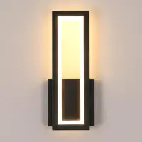 Osairous Wandleuchte LED Innen Modern, Wandlampe 16W 2000LM 3000K, 32CM – Schwarz 3000k