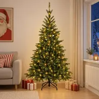 Syfax Künstlicher klappbarer Weihnachtsbaum 240 cm 300 LEDs