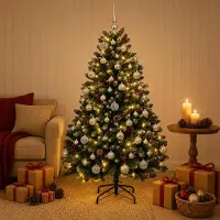 Syfax Künstlicher Weihnachtsbaum Grün mit Weihnachtskugel 150 cm