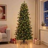 Syfax Künstlicher klappbarer Weihnachtsbaum 240 cm 300 LEDs