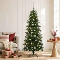 Syfax Künstlicher Weihnachtsbaum mit Weihnachtskugel 150 cm 150 LEDs