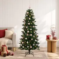 Syfax Künstlicher Weihnachtsbaum mit Weihnachtskugel 150 cm 150 LEDs