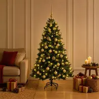 Syfax Künstlicher Weihnachtsbaum mit Weihnachtskugel 120 cm 150 LEDs