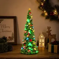 Syfax Leuchtender Weihnachtsbaum SALO 16,5 x 15,5 x 40 cm Harz Grün