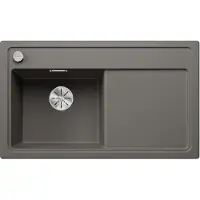 OEM Silgranit-Spüle 860x510 mm, vulkaangrau, Becken links, mit Ablauf-Fernbedienung