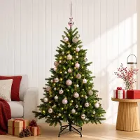 Syfax Künstlicher Weihnachtsbaum mit Weihnachtskugel 150 cm 150 LEDs