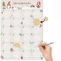 Dripio Kratz-Adventskalender, 24 goldene Felder, DIN A4, selbst gestaltbar, beige