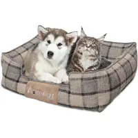 Merkloos Donut-Form Hundebett und Katzenbett aus superweichem PP-Baumwollstoff