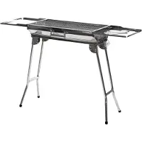 Huismerk Zusammenklappbarer Holzkohlegrill aus Edelstahl, Tragbar, Leicht zu reinigen, ideal für Picknicks, Camping, Garten, Strand, Rostfreier