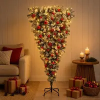 Syfax Umgedrehter künstlicher Weihnachtsbaum mit Scharnieren 120 cm