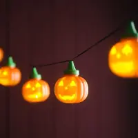 Dripio Halloween-Pumpkin-Lichterkette, 6 warmweiße LEDs, 1,5 m