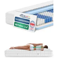 AM Qualitätsmatratzen | ergonomische 7-Zonen Taschenfederkernmatratze | 90x200 cm | H4 | 90/200 | Federkernmatratze | Härtegrad H4 | 7 Zonen | 20 cm Höhe