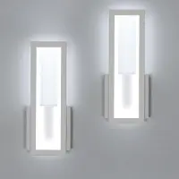 Osairous Wandleuchte LED Innen Modern, 2 Stück 16W 1800LM 6500K, Weiß