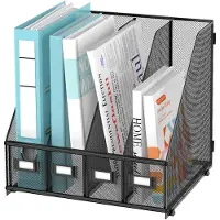 Merkloos Metallischer Schreibtischorganizer mit 4 Fächern
