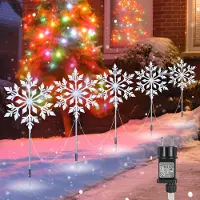Dripio 5 Schneeflocken-Lichtschnüre, 150 LED, 30 cm, IP44, Timer