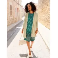 Inspirationen Longstrickjacke , Damen, Gr. 44, sand, 50% Baumwolle, 50% Polyacryl, unifarben, Strickjacken Longstrickjacke