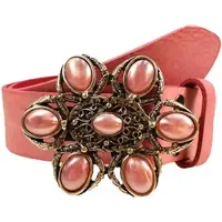 Rettungsring Gürtel Ledergürtel RETTUNGSRING GÜRTEL, Damen, Gr. 80, rosa, Leder, unifarben, Gürtel Ledergürtel, mit austauschbarer Schließe »Nostalgie Perle Rosa«