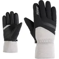 Ziener Skihandschuhe "KAIPO-Z glove lady", Damen, Gr. 8, schwarz-weiß (light mélange), Materialmix, Handschuhe Skihandschuhe