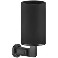 Gessi Inciso Becherhalter zur Wandmontage, mit festem Becher schwarz matt, 58508299, Farbe: Schwarz XL