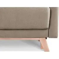 Konsimo Sofa 3 Personen mit ausziehbare Liegfläche "VISNA", Beige, Stoff, Scandinavian, 220x79x95