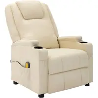 vidaXL Massagesessel Cremeweiß Kunstleder