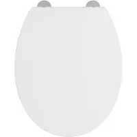 Schutte WC-Sitz SCHÜTTE "WHITE", weiß, B:37cm H:5,5cm L:44,5cm, Duroplast, WC-Sitze, WC-Sitz, aus Kunststoff, mit Absenkautomatik und Schnellverschluss