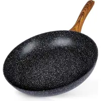 Nava Pfanne / Bratpfanne NATURE mit Granitbeschichtung zum Braten Schmoren von Speisen 30 cm für Gasherde Induktion