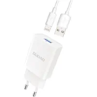 Dudao USB wall charger QC3.0 12W white + Lightning cable 1m (A3EU)