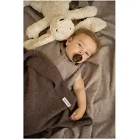 Babys Only Gitterbettdecke Merino Brushed Meadow taupe