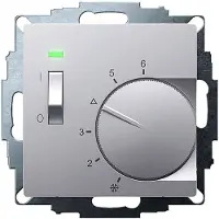Eberle 191811154702 UP-Raumregler, Aluminium 55x55, 5-30C, AC 230V, 1Öffner, 10 A, Temperaturabsenkung ca.4K, Schalter Ein/Aus, Anzeige Regler