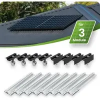 TEPTO Trapezblechdach Montageset für 3 Module Photovoltaik Balkonkraftwerk - 30mm