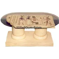 AEA Ägyptische Couchtisch Glastisch Tische Säulen Statuen Figuren Beistelltisch