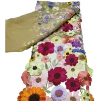 Merkloos Blumenmuster-Stoff im Kantstil - Vintage-Design - 130 cm
