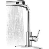 Sonstiges Küchenarmatur ausziehbar 360° schwenkbar, 3 Strahlarten inkl. Cascade, Edelstahl, silber