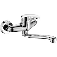 GBKDQQ Küchenarmatur Wandmontage 360° Drehbar Chrom Spültischarmatur 25cm