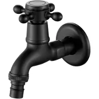 Sonstiges Wasserhahn G1/2 Schwarz Messing Kaltwasser Waschmaschine/Garten