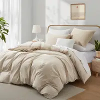 Sonstiges Bettwäsche-Set Baumwolle 135x200cm Beige/Creme/Taupe Uni Renforce 1 Bettbezug 1 Kissenbezug 80x80cm