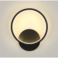 Toolight Wandleuchte Innen Rund Schwarz, 12W 1350LM LED Wandlampe Rund Moderne,