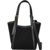 DrachenLeder Florence Damen Schultertasche Wildleder Tasche schwarz D3OTM816S1