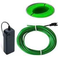 Dripio EL-Draht 3 m grün, Rauschunterdrückung, Neon-Leuchtdraht für DIY-Deko