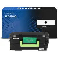 PrintAbout Toner kompatibel mit Lexmark 58D2H00 - Schwarz - Hohe Kapazität