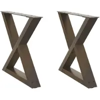 Merkloos Tischfüße aus pulverbeschichtetem Stahl, 2 Stück, 60 cm