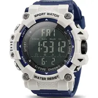SANDA Digitale Herrenuhr 41972 in Blau und Weiß KP41972