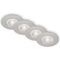 Briloner LED Einbauleuchten Badlampen dimmbar 4er Set 4,9W IP44 Ø9cm chrom